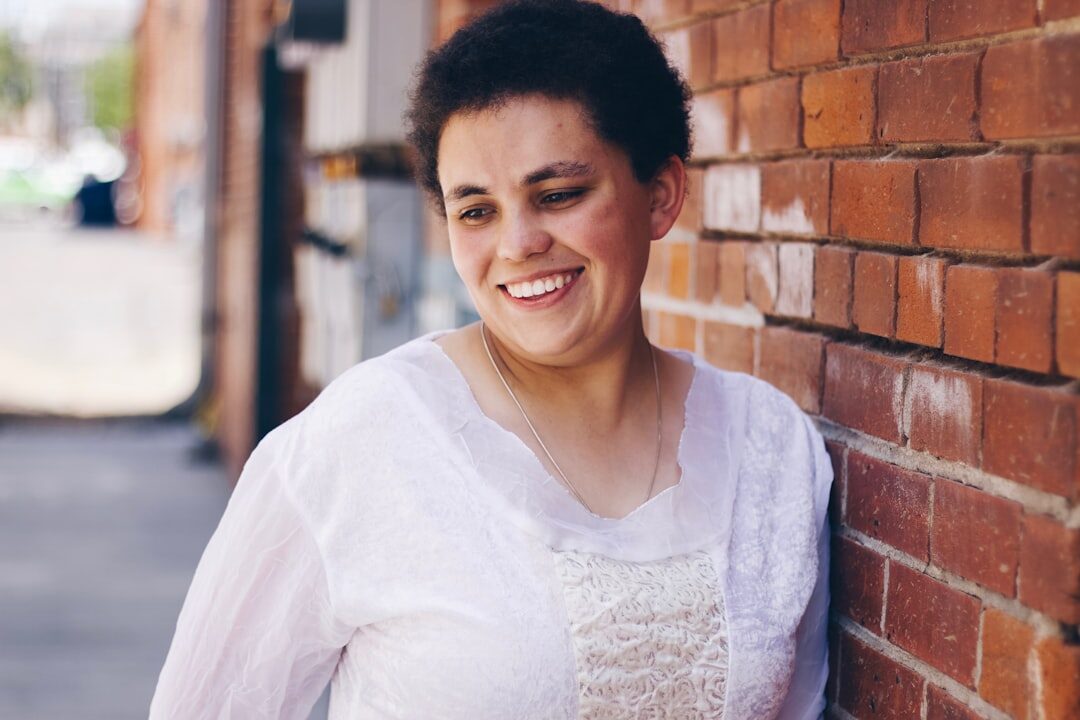 Woman with short hair smiling